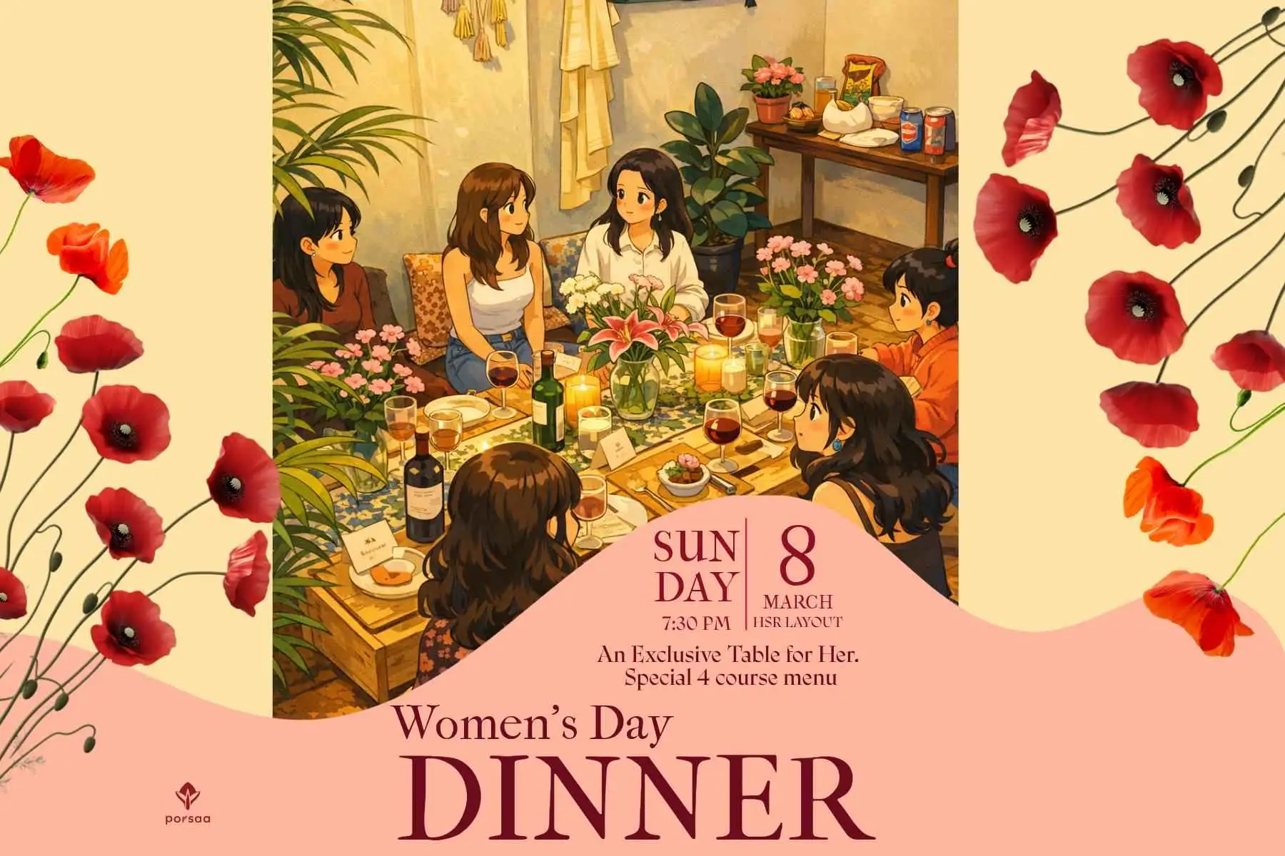 Special Women’s Only Table – Intimate 4-Course Dinner Experience